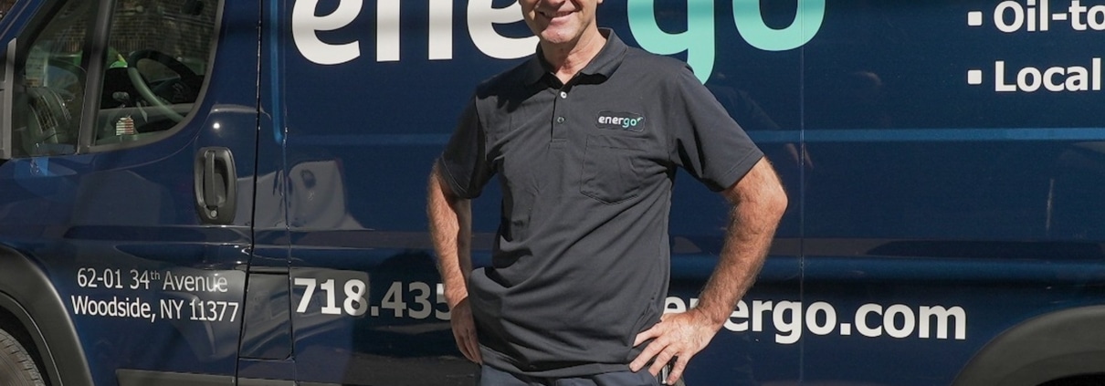 Energo service van supporting oil-to-gas conversions in NYC