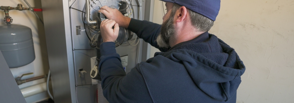 Energo technician working on equipment