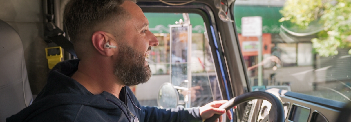 Energo truck driver on fuel delivery route in New York
