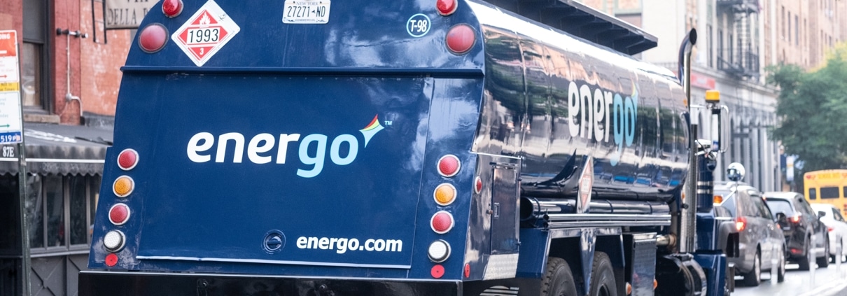Energo truck from the back on a downtown NYC street