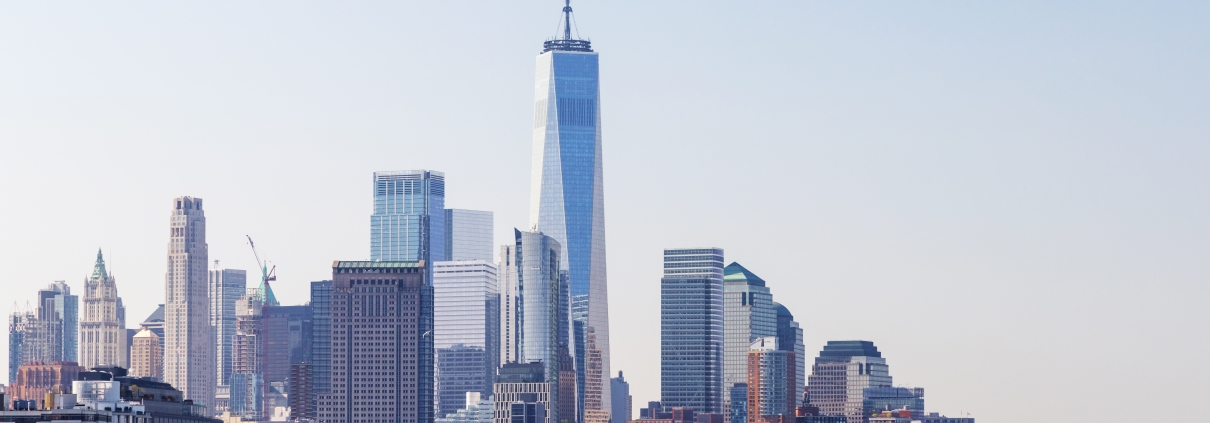 Lower Manhattan skyline with One World Trade Center